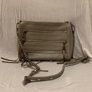 Rebecca Minkoff Grey Moto 3-Zip Crossbody Bag